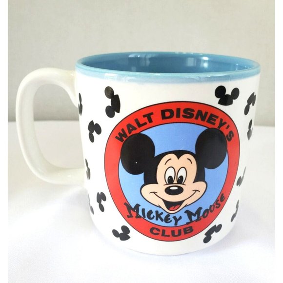 MICKEY MOUSE CLUB MUG Coffee Cup Walt Disney Mouse Ears Blue Interior - Picture 3 of 12